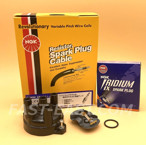 Ignition Tune Up 5 Parts Kit for Suzuki Carry Truck DD51T Distributor Cap Rotor O-Ring & NGK Ignition Wire + Iridium IX Spark Plugs *VIN Required