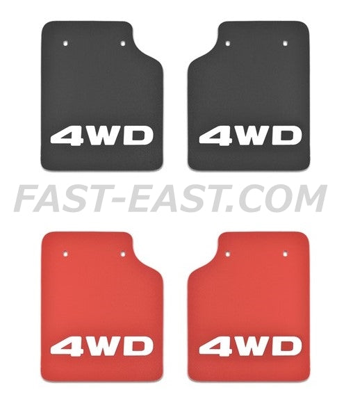Check Size in the picture : Mud Flaps Splash Guards "4WD" Black or Red for Japanese Kei Mini Truck