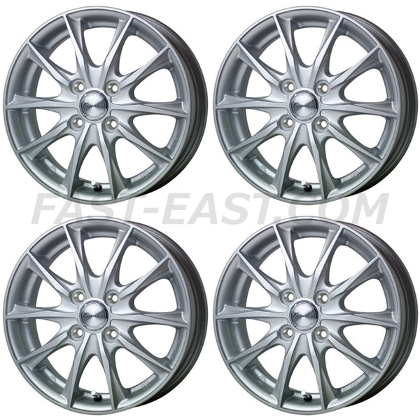 12 inch Wheel Rim x4 Set for Kei Car / Truck Hot Stuff Exceeder E06 Metal Silver