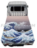 Tonneau / Bed Cover Sheet for Kei Truck Vaporwave Hokusai